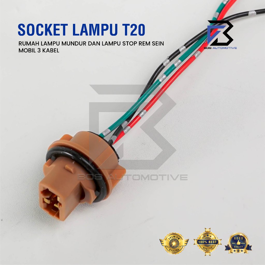 Soket Lampu T20 Soket Lampu Tancap Kaki 1 / Kaki 2 / Rumah Lampu Mundur Dan Lampu Stop Rem Sein Mobil - foto-produk-1