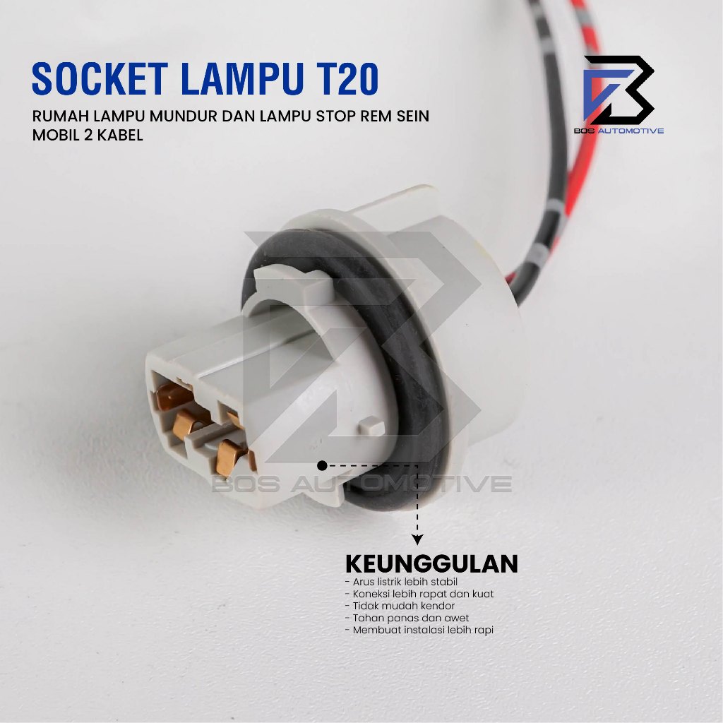 Soket Lampu T20 Soket Lampu Tancap Kaki 1 / Kaki 2 / Rumah Lampu Mundur Dan Lampu Stop Rem Sein Mobil - foto-produk-5
