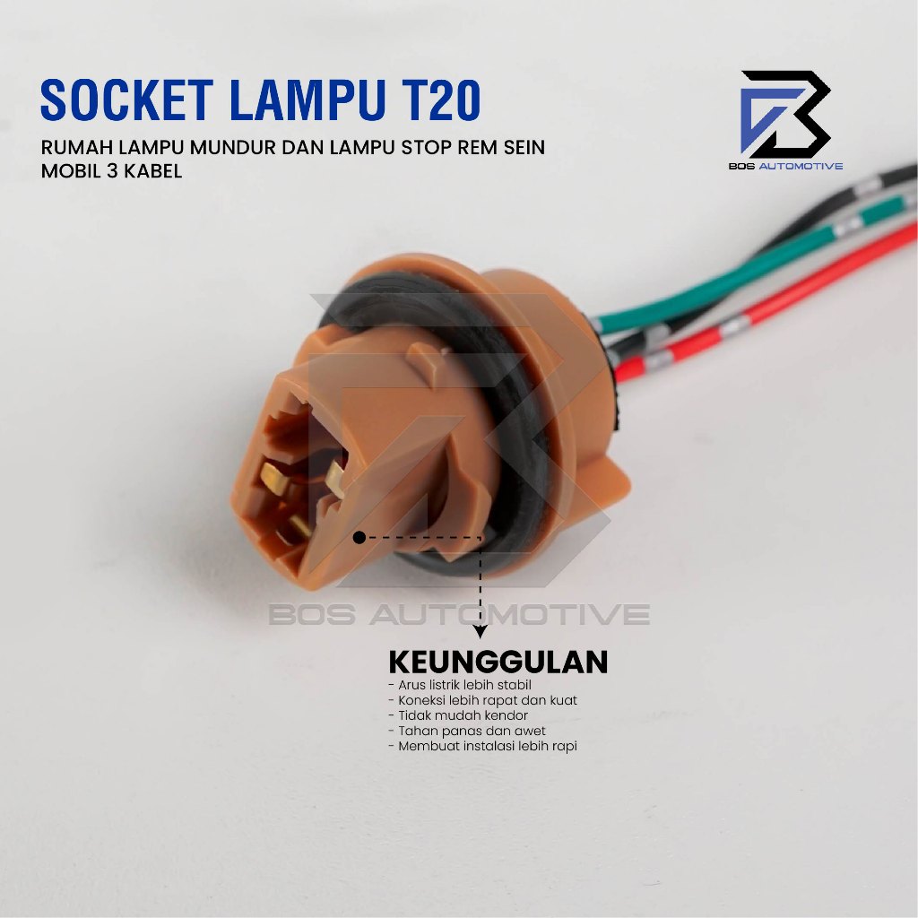 Soket Lampu T20 Soket Lampu Tancap Kaki 1 / Kaki 2 / Rumah Lampu Mundur Dan Lampu Stop Rem Sein Mobil - foto-variasi-2