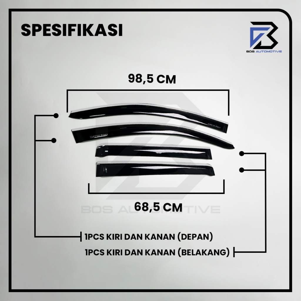Talang Air Pintu List Silver Mobil Datsun GO+ Panca 2015 - 2022 Model Slim 4 Pintu - foto-produk-2