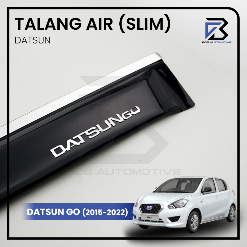 Talang Air Pintu List Silver Mobil Datsun GO+ Panca 2015 - 2022 Model Slim 4 Pintu - foto-sampul