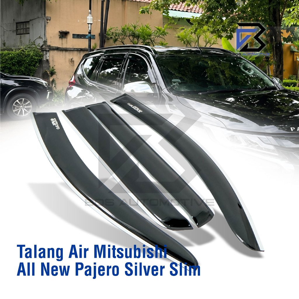Talang Air Pintu List Silver Chrome Mobil Mitsubishi All New Pajero Sport 2015 â€“ 2022 Model Slim 4 Pintu - foto-produk-4