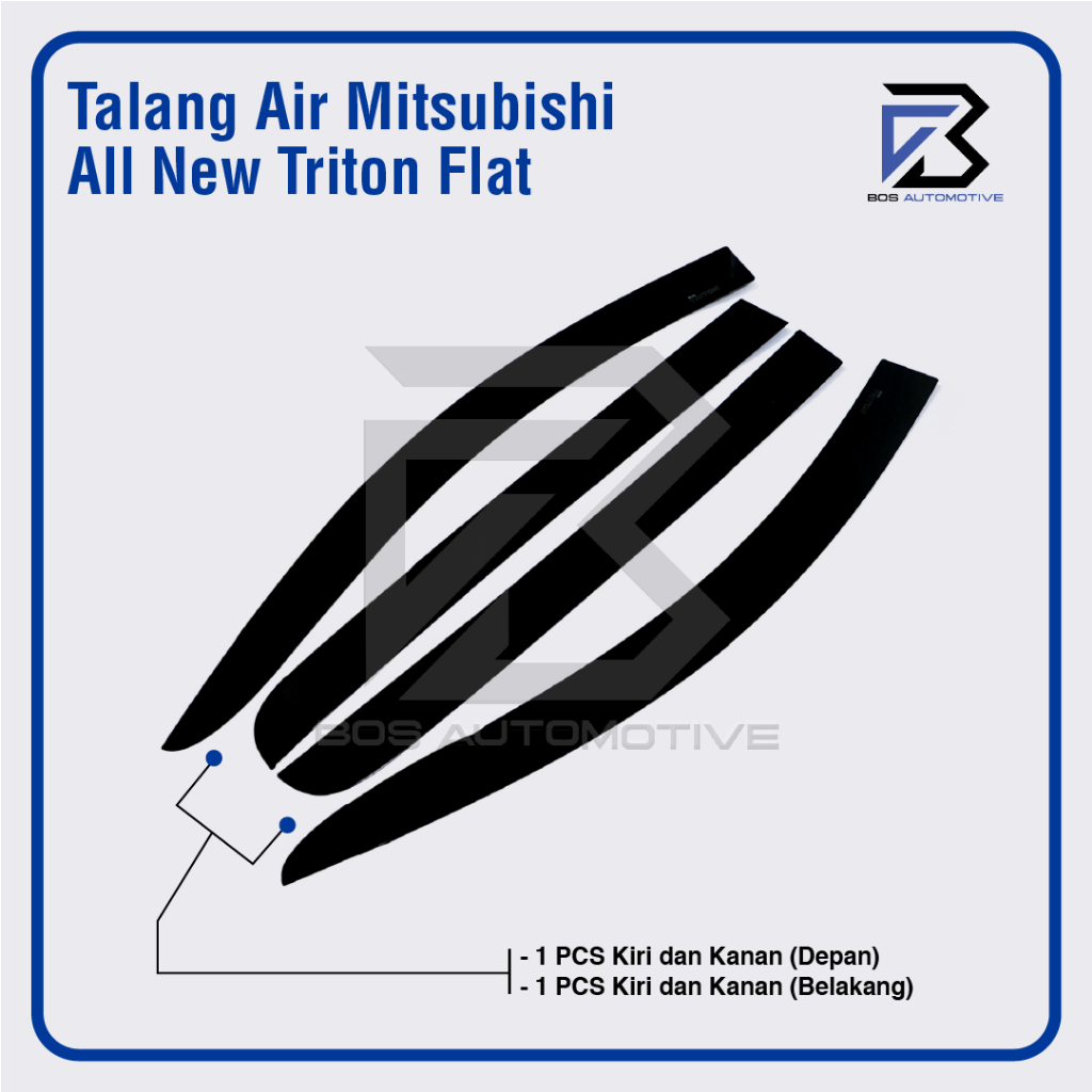 Talang Air Pintu Mobil Mitsubishi Triton Turbo Double Cabin 2024 Model Flat Rata 4 Pintu - foto-produk-4