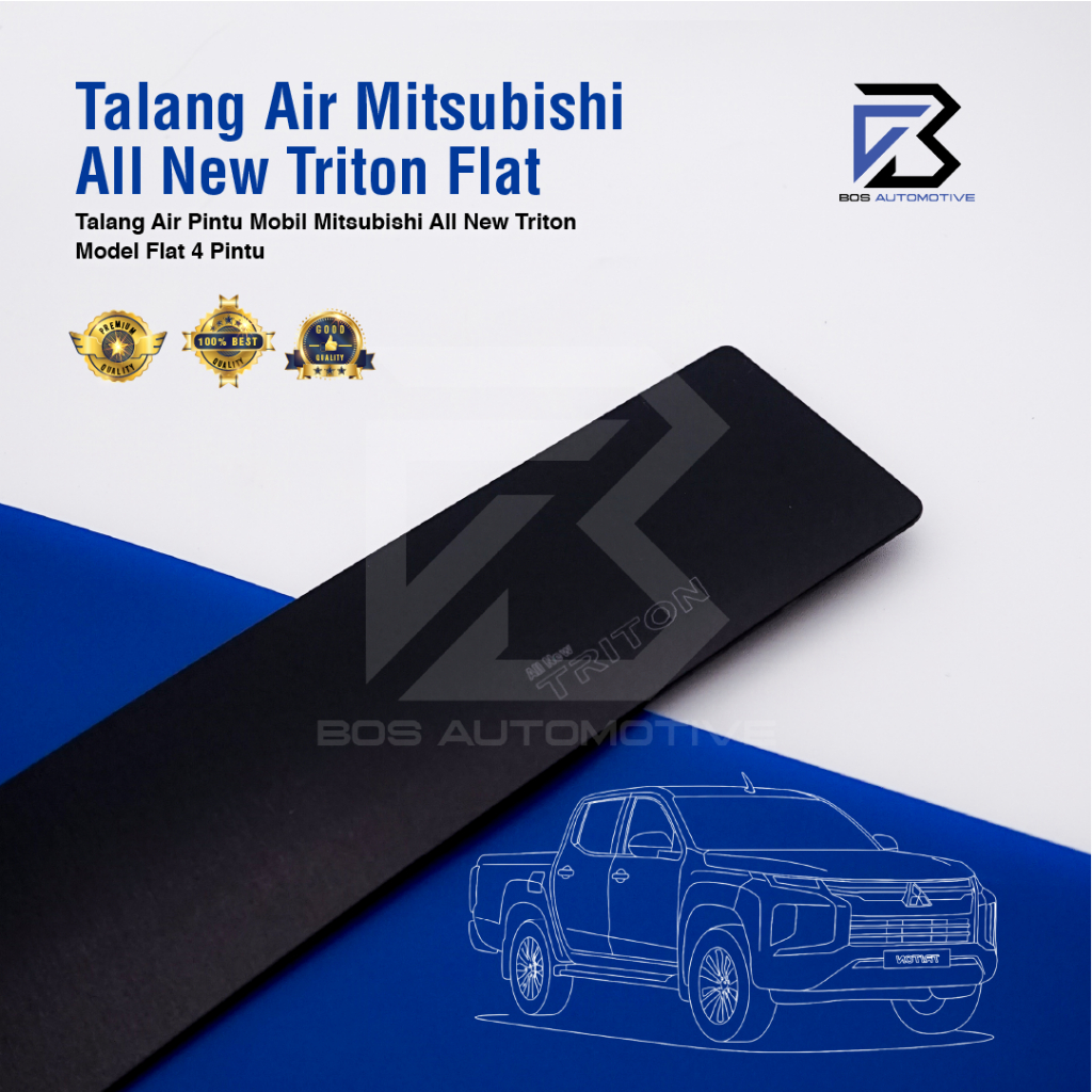Talang Air Pintu Mobil Mitsubishi Triton Turbo Double Cabin 2024 Model Flat Rata 4 Pintu