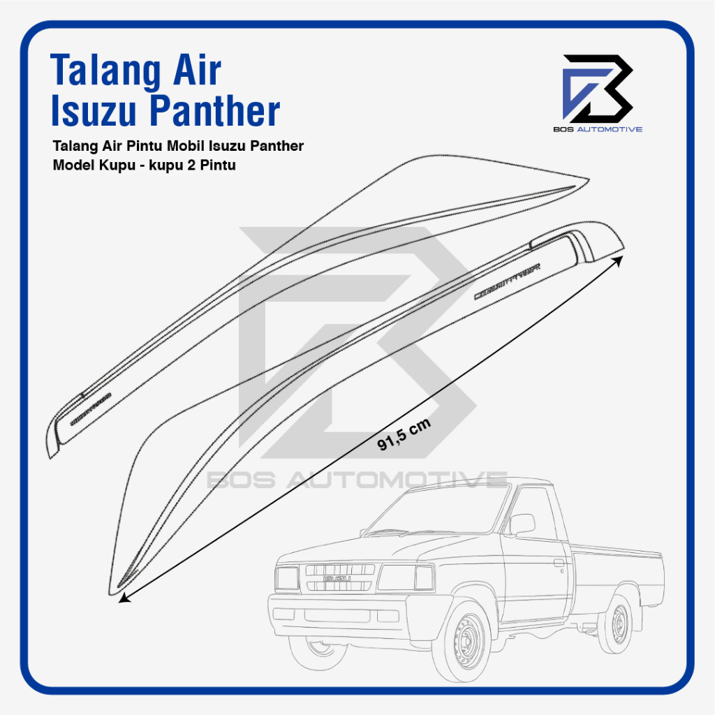 Talang Air Pintu Mobil Isuzu Panther Model Kupu - Kupu 2 Pintu Aklirik High Quality - foto-produk-2