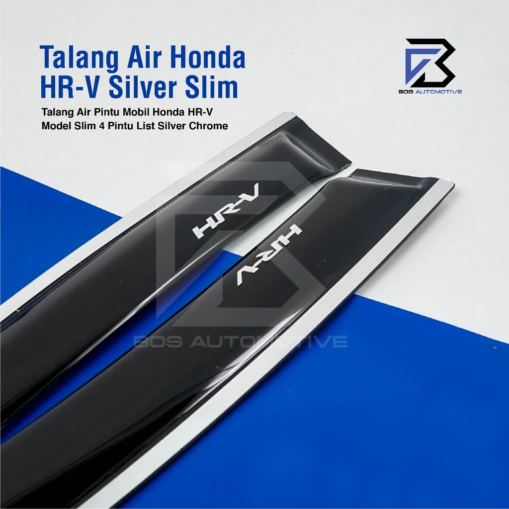 Talang Air Pintu Mobil List Silver Honda HRV 2015 â€“ 2020 Model Slim 4 Pintu - foto-produk-1