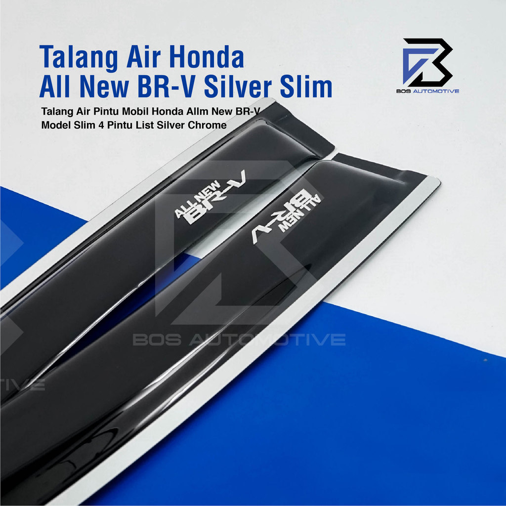Talang Air Pintu List Silver Chrome Mobil Honda All New BRV 2021 - 2023 Model Slim 4 Pintu - foto-produk-1