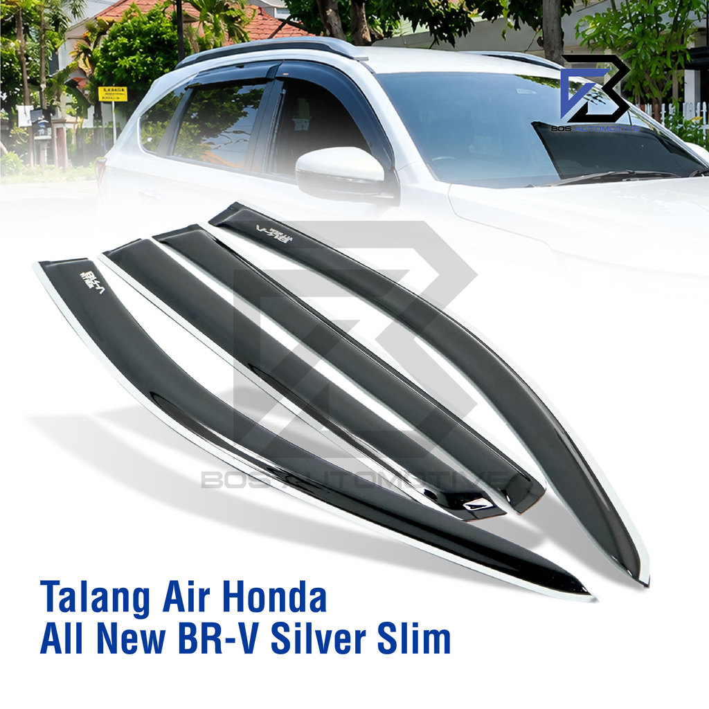 Talang Air Pintu List Silver Chrome Mobil Honda All New BRV 2021 - 2023 Model Slim 4 Pintu - foto-produk-4
