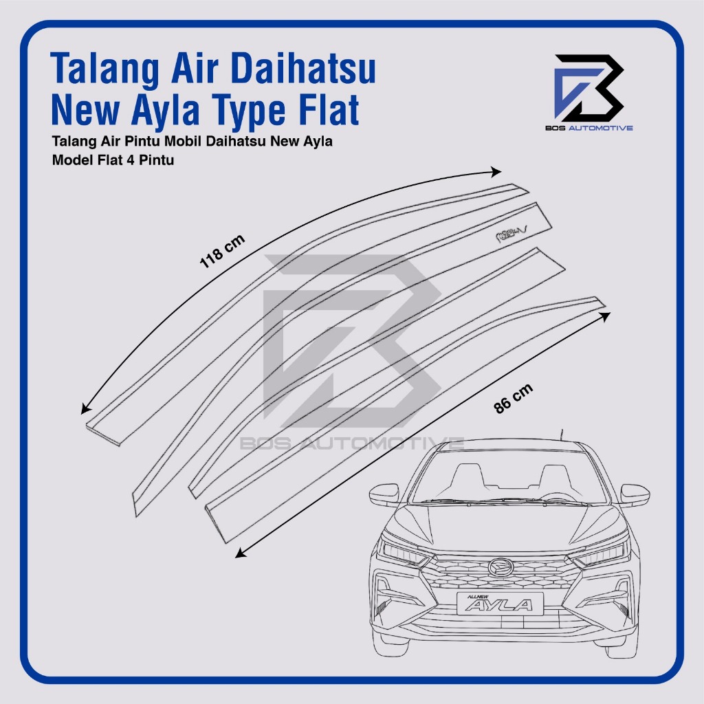 Talang Air Pintu Mobil Daihatsu New Ayla 2022 - 2023 Model Flat Rata 4 Pintu - foto-produk-2