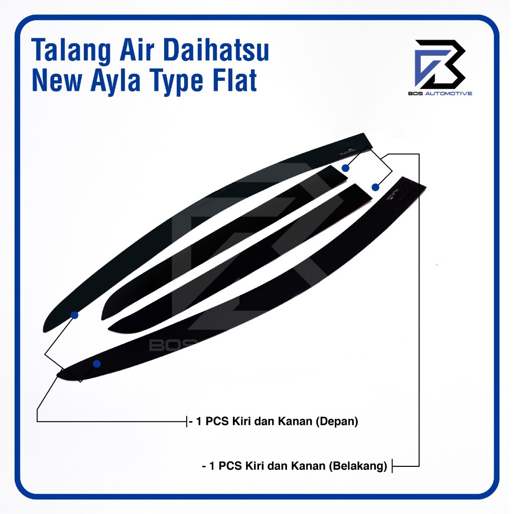 Talang Air Pintu Mobil Daihatsu New Ayla 2022 - 2023 Model Flat Rata 4 Pintu - foto-produk-4