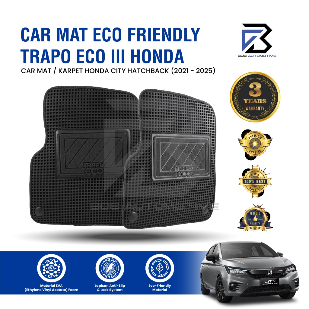 Karpet Mobil Honda City Hatchback (2021- Sekarang) - Karpet Mobil Fullset Premium Anti Slip - Car Mats Premium Trapo Eco III Original - foto-sampul