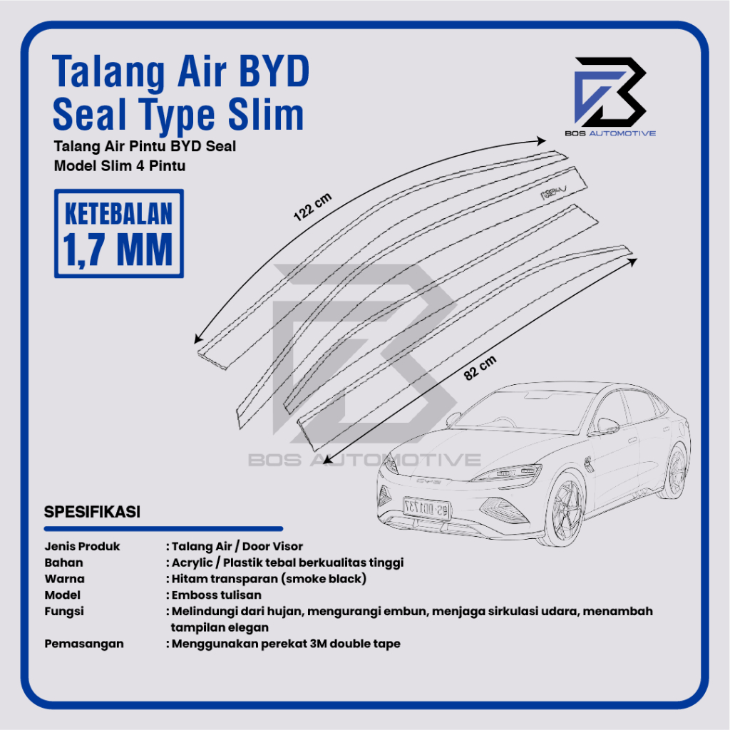 Talang Air pintu Mobil BYD Seal 2024 Model Slim 4 Pintu - foto-produk-2