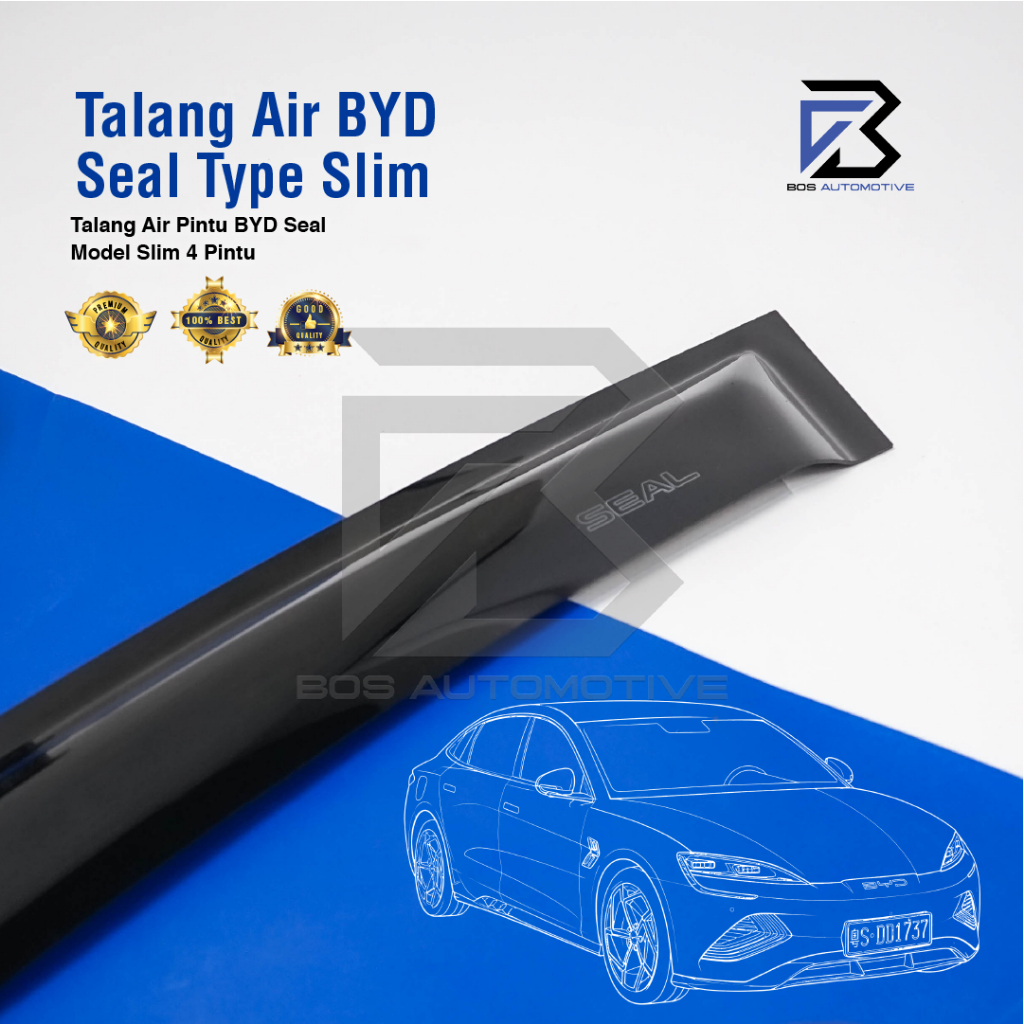 Talang Air pintu Mobil BYD Seal 2024 Model Slim 4 Pintu - foto-sampul