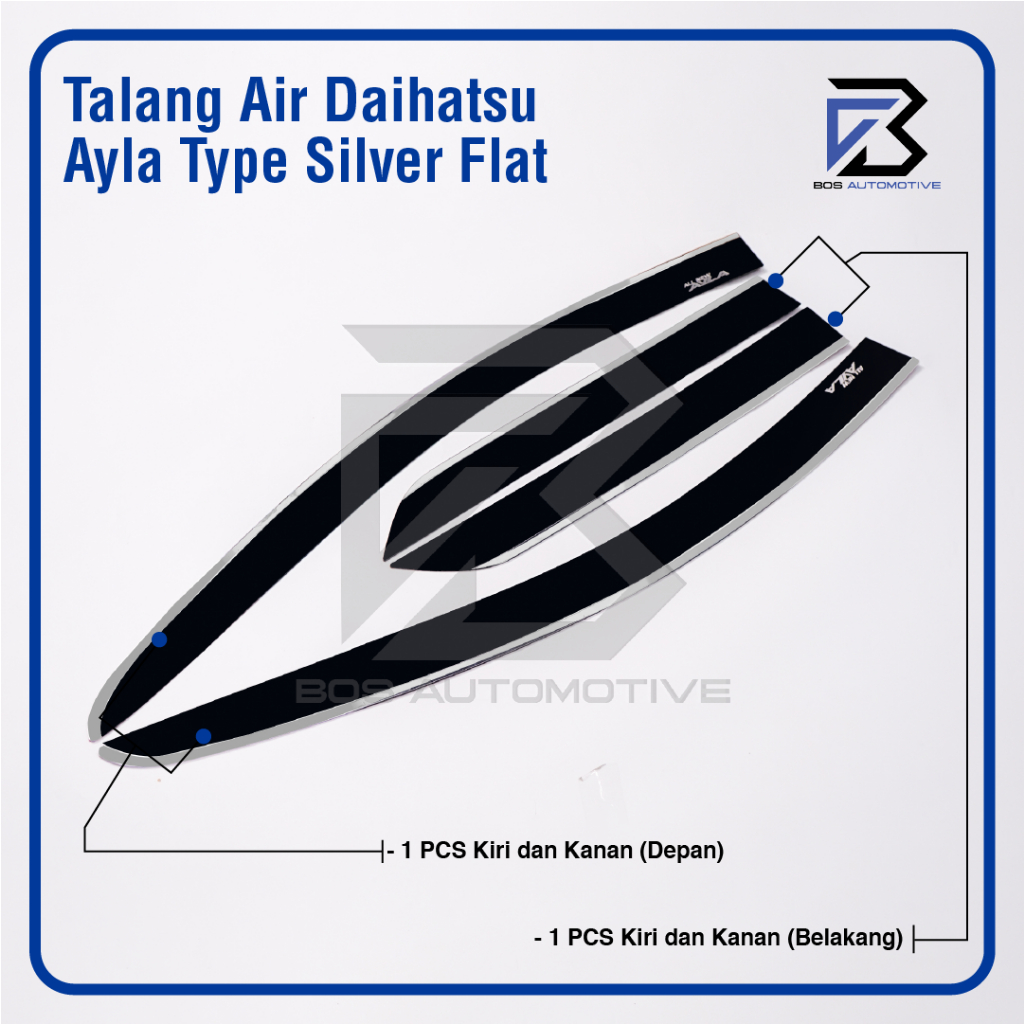 Talang Air Pintu Mobil Daihatsu All New Ayla 2024 Model List Silver Flat Rata 4 Pintu - foto-produk-4