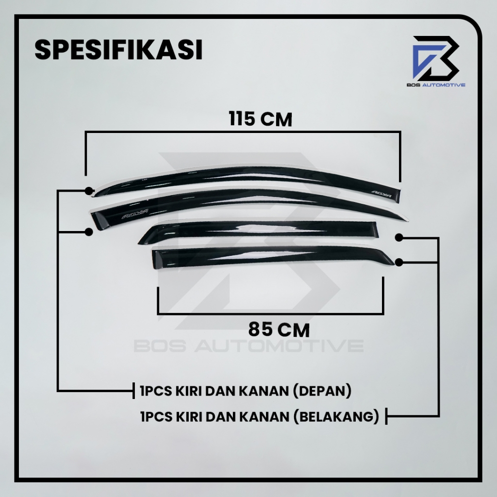 Talang Air Pintu List Silver Mobil Toyota Agya 2013 â€“ 2020 Model Slim 4 Pintu - foto-produk-2