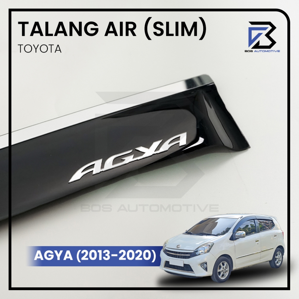 Talang Air Pintu List Silver Mobil Toyota Agya 2013 â€“ 2020 Model Slim 4 Pintu