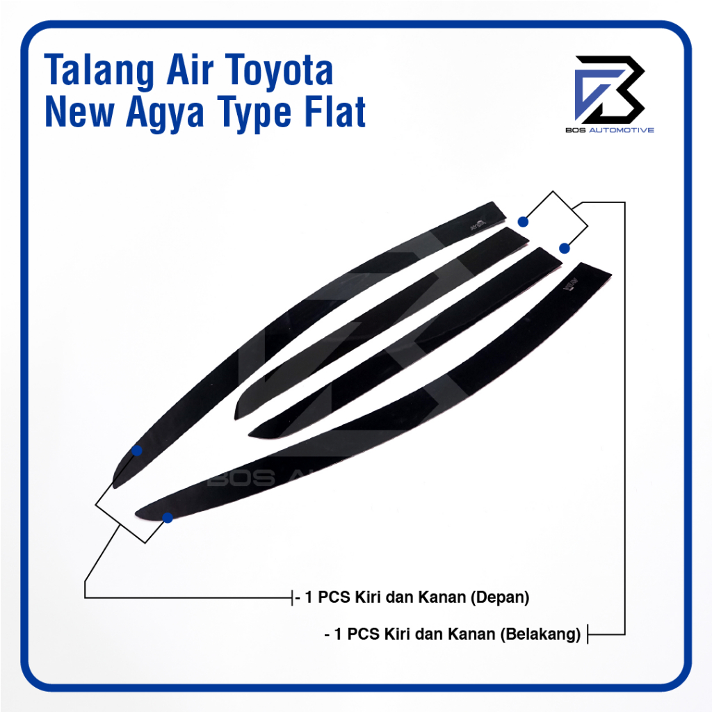 Talang Air Pintu Mobil Toyota All New Agya 2023 - 2025 Model Flat Rata 4 Pintu - foto-produk-4