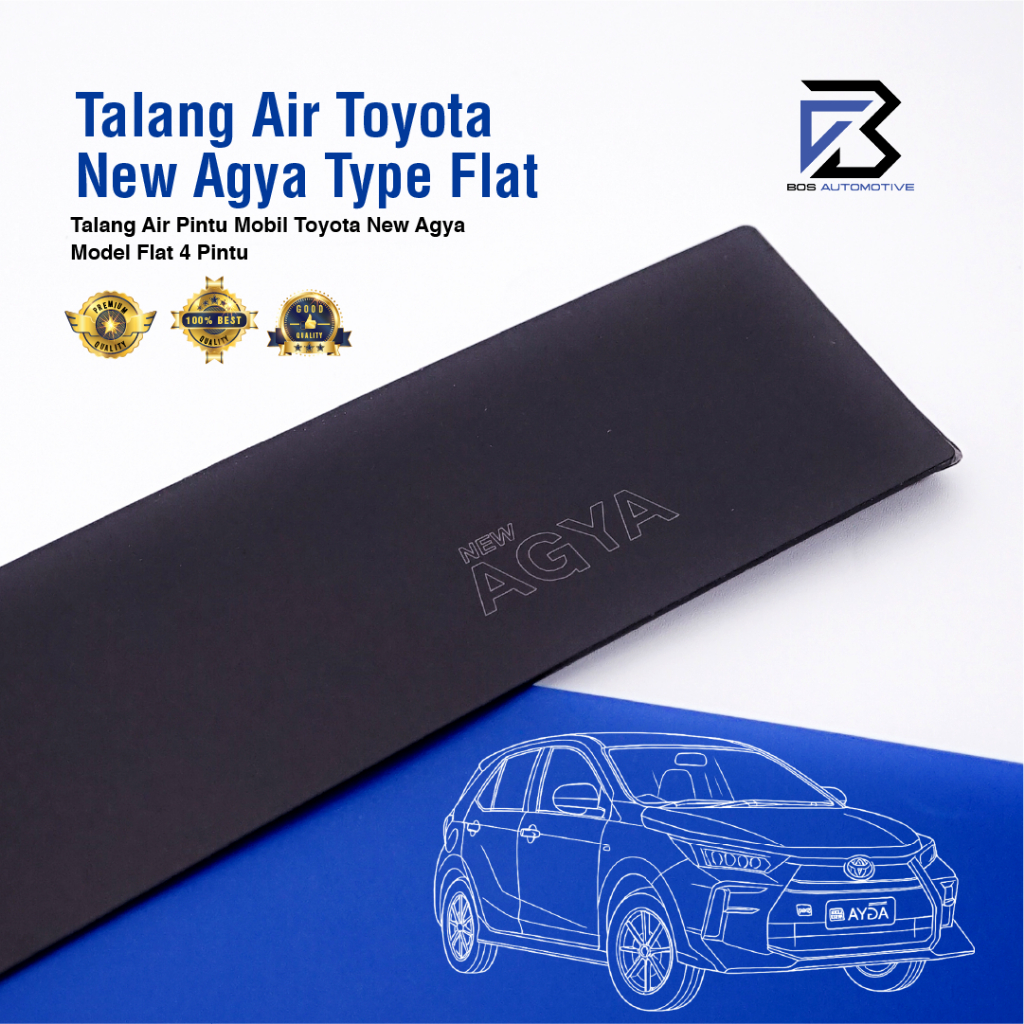 Talang Air Pintu Mobil Toyota All New Agya 2023 - 2025 Model Flat Rata 4 Pintu