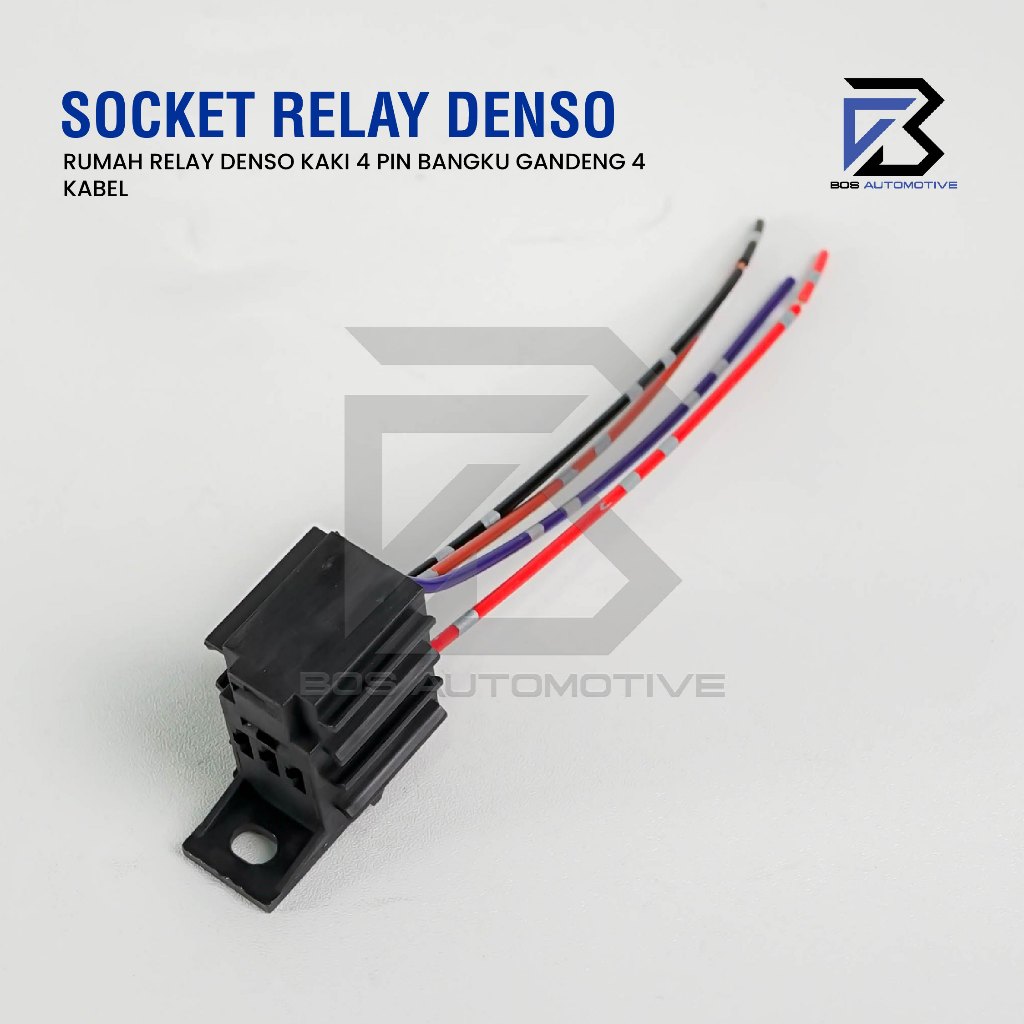 Socket Cable Relay Denso / Soket Kabel Relay / Rumah Relay Denso Kaki 4 Pin Bangku Gandeng 4 Kabel - foto-produk-1