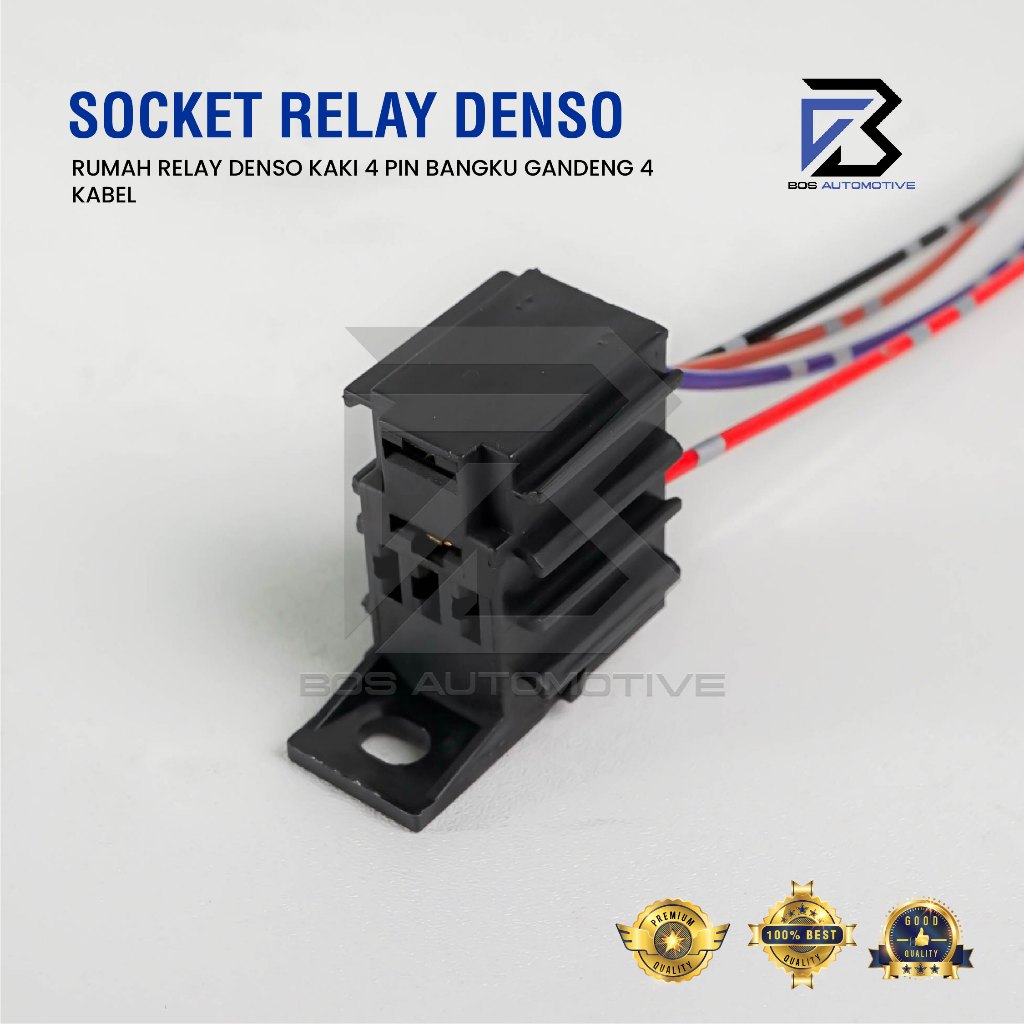 Socket Cable Relay Denso / Soket Kabel Relay / Rumah Relay Denso Kaki 4 Pin Bangku Gandeng 4 Kabel