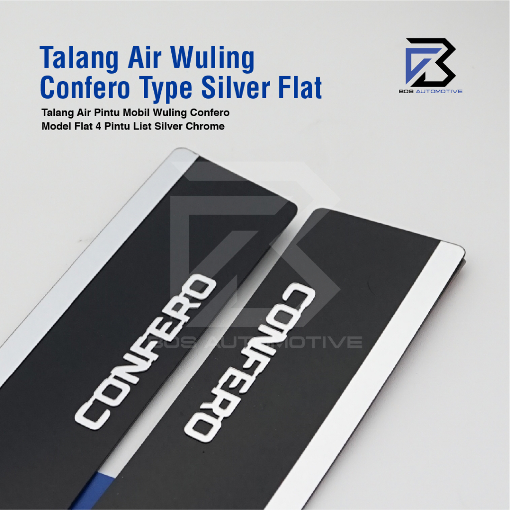 Talang Air Pintu List Silver Chrome Mobil Wuling Confero 2017 â€“ 2022 Model Flat Rata 4 Pintu - foto-produk-1
