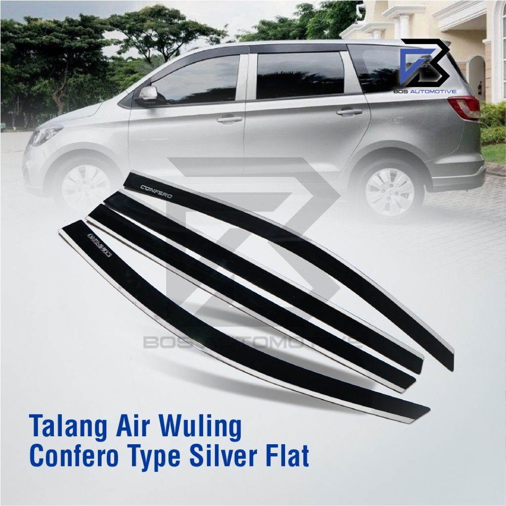 Talang Air Pintu List Silver Chrome Mobil Wuling Confero 2017 â€“ 2022 Model Flat Rata 4 Pintu - foto-produk-5