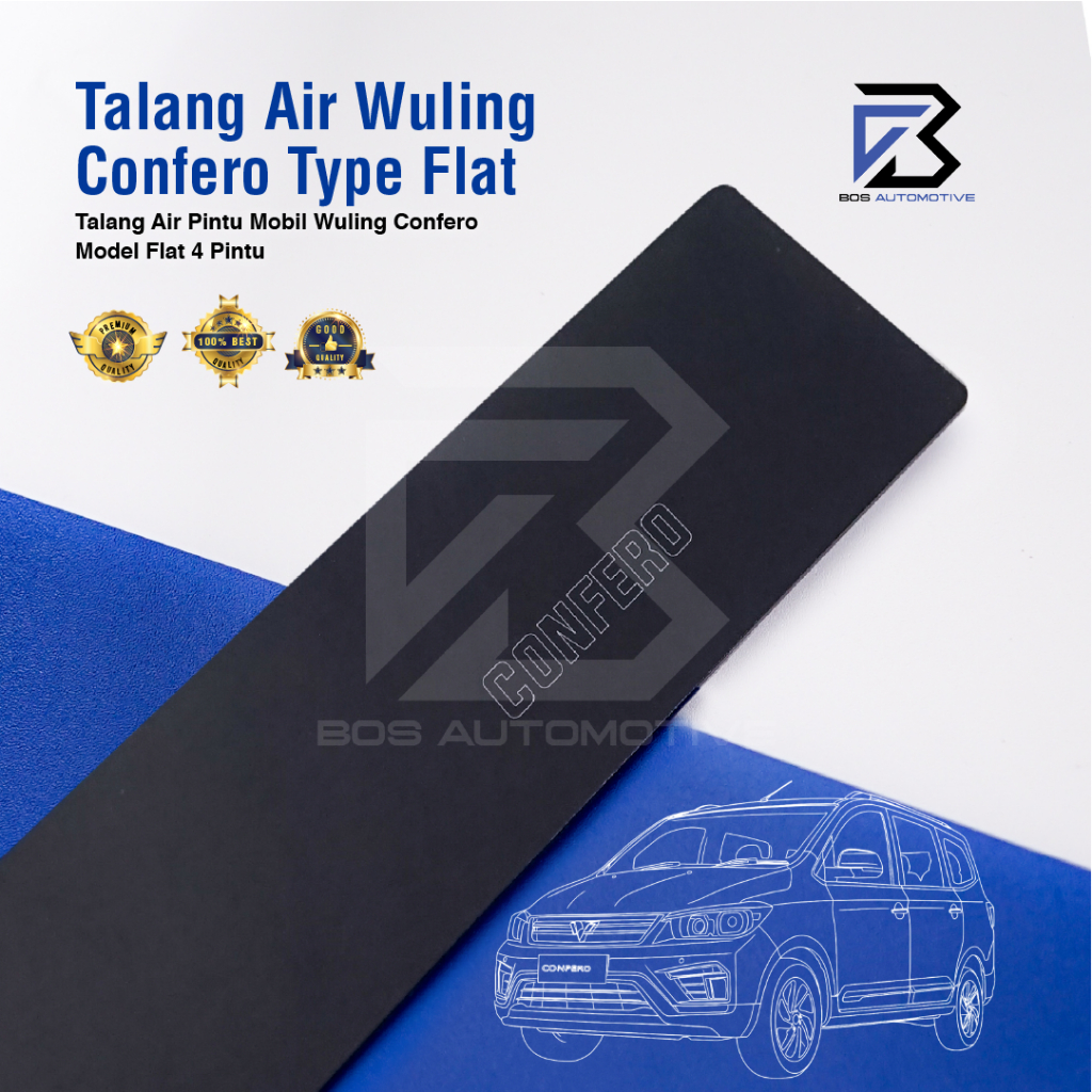 Talang Air Pintu List Silver Chrome Mobil Wuling Confero 2017 â€“ 2022 Model Flat Rata 4 Pintu - foto-variasi-1