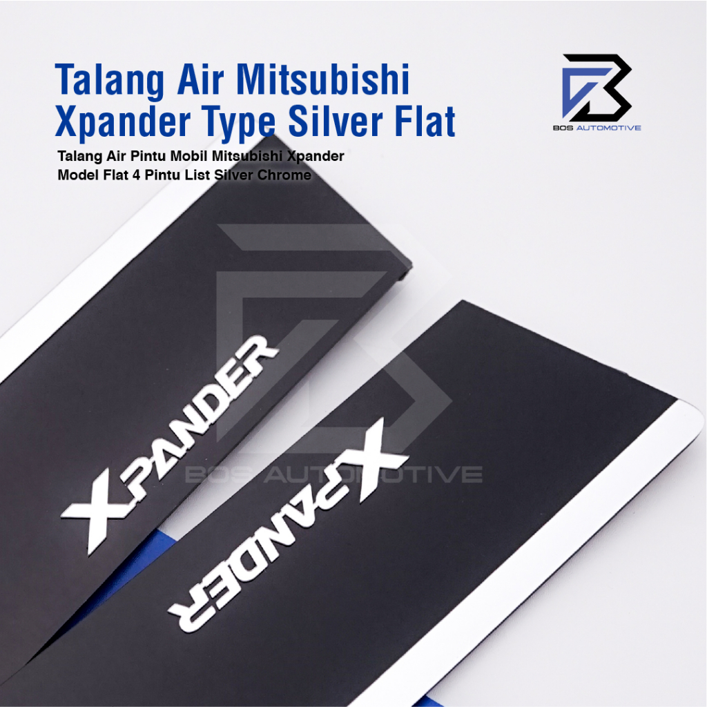 Talang Air Pintu List Silver Chrome Mobil Mitsubishi Xpander 2017 â€“ 2022 Model Flat Rata 4 Pintu - foto-produk-1