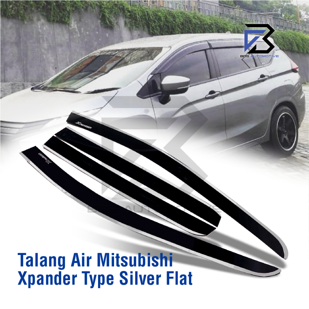 Talang Air Pintu List Silver Chrome Mobil Mitsubishi Xpander 2017 â€“ 2022 Model Flat Rata 4 Pintu - foto-produk-5