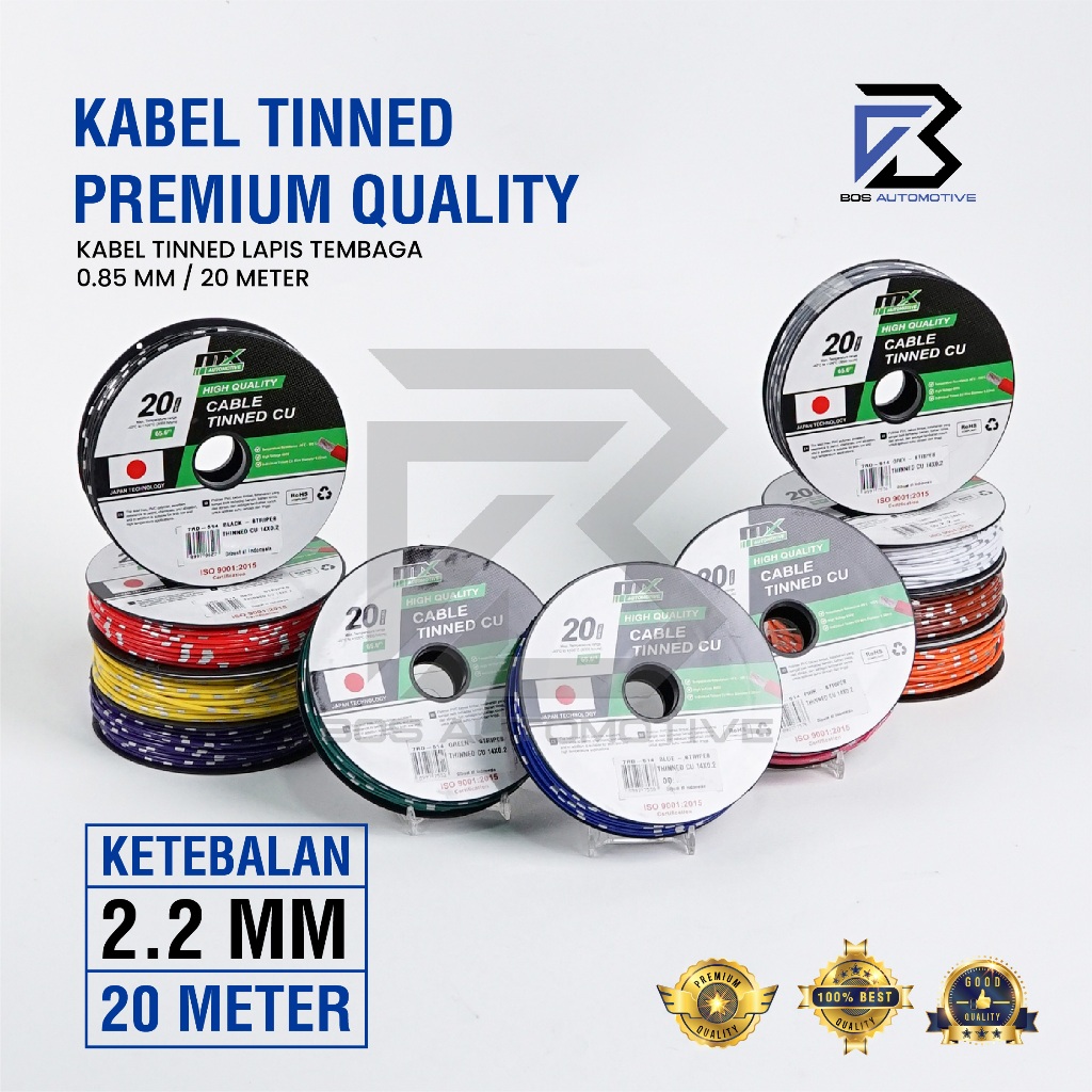 Kabel Bintik MX Tinned CU 0.85MM x 20M Kabel Body Serabut Lapis Timah Cable Mobil Motor Premium