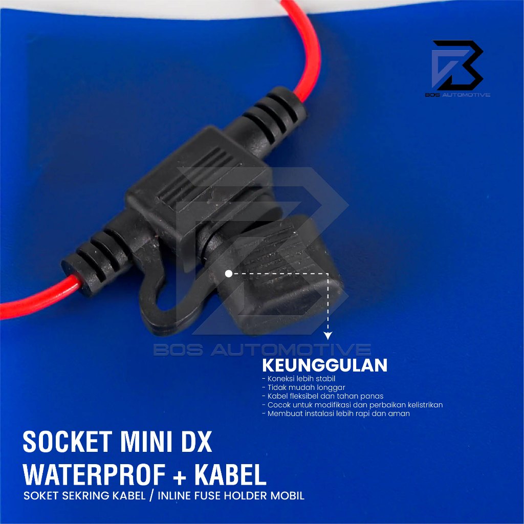 Soket Sekring Fuse Dx Kecil / Socket Sekring Mini Tancap Tahan Panas (Waterproof) - foto-produk-3