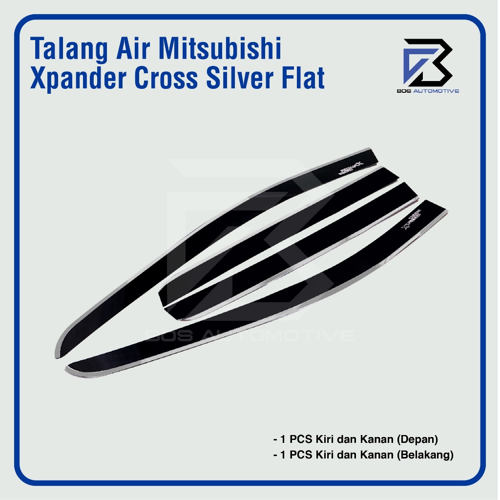 Talang Air Pintu Mobil List Silver Chrome Mobil Mitsubishi Xpander Cross 2019 â€“ 2024 Model FLAT 4 Pintu - foto-produk-4