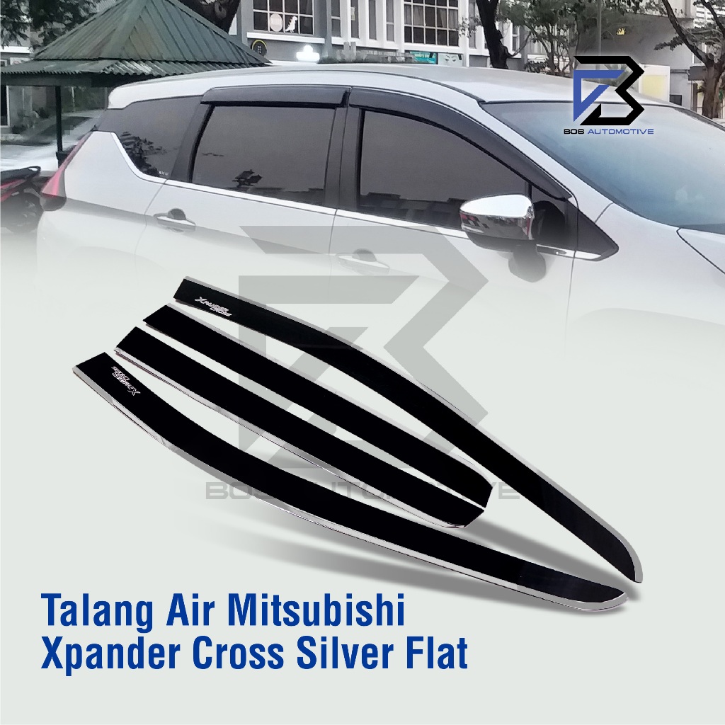 Talang Air Pintu Mobil List Silver Chrome Mobil Mitsubishi Xpander Cross 2019 â€“ 2024 Model FLAT 4 Pintu - foto-produk-5