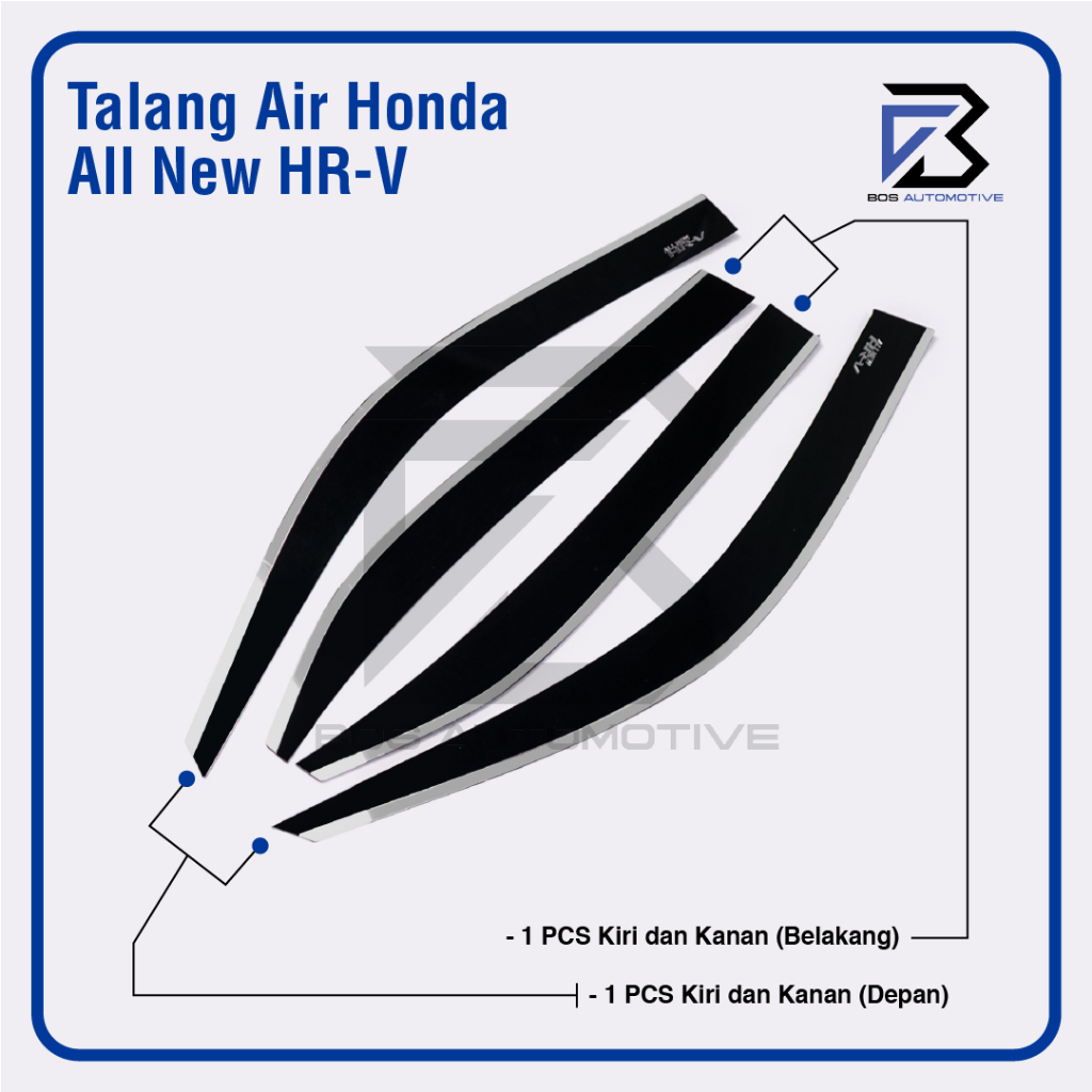 Talang Air Pintu List Silver Chrome Mobil Honda All New HRV 2022 â€“ 2023 Model Flat Rata 4 Pintu - foto-produk-4