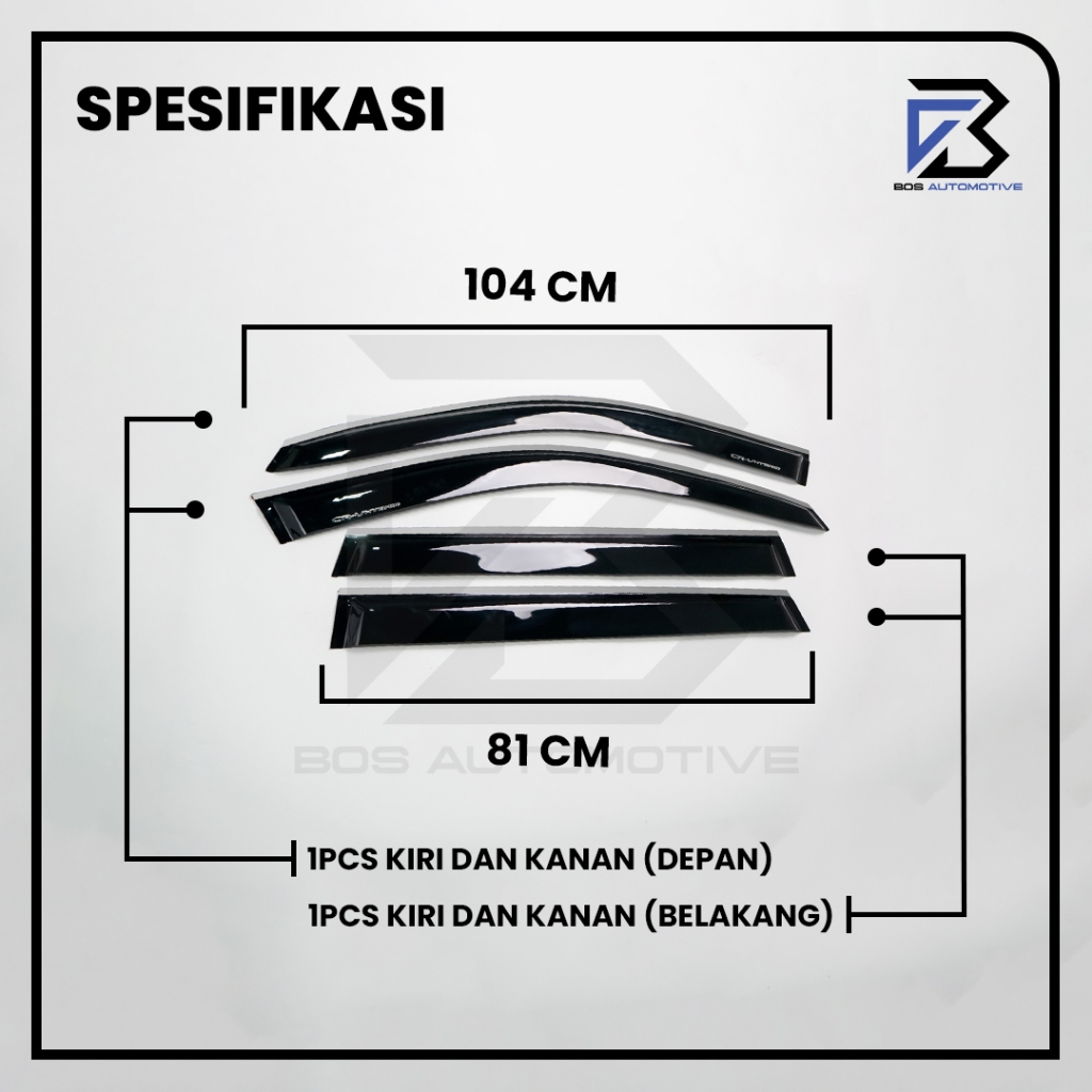 Talang Air Pintu List Silver Chrome Mobil Honda CRV Hybrid 2023 Model Slim 4 Pintu - foto-produk-2