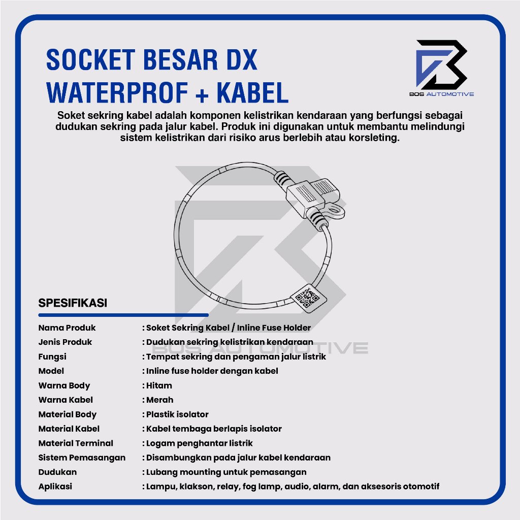 Soket Sekring Dx Besar / Socket Sekring Mini Tancap Tahan Panas - Waterproof - foto-produk-2