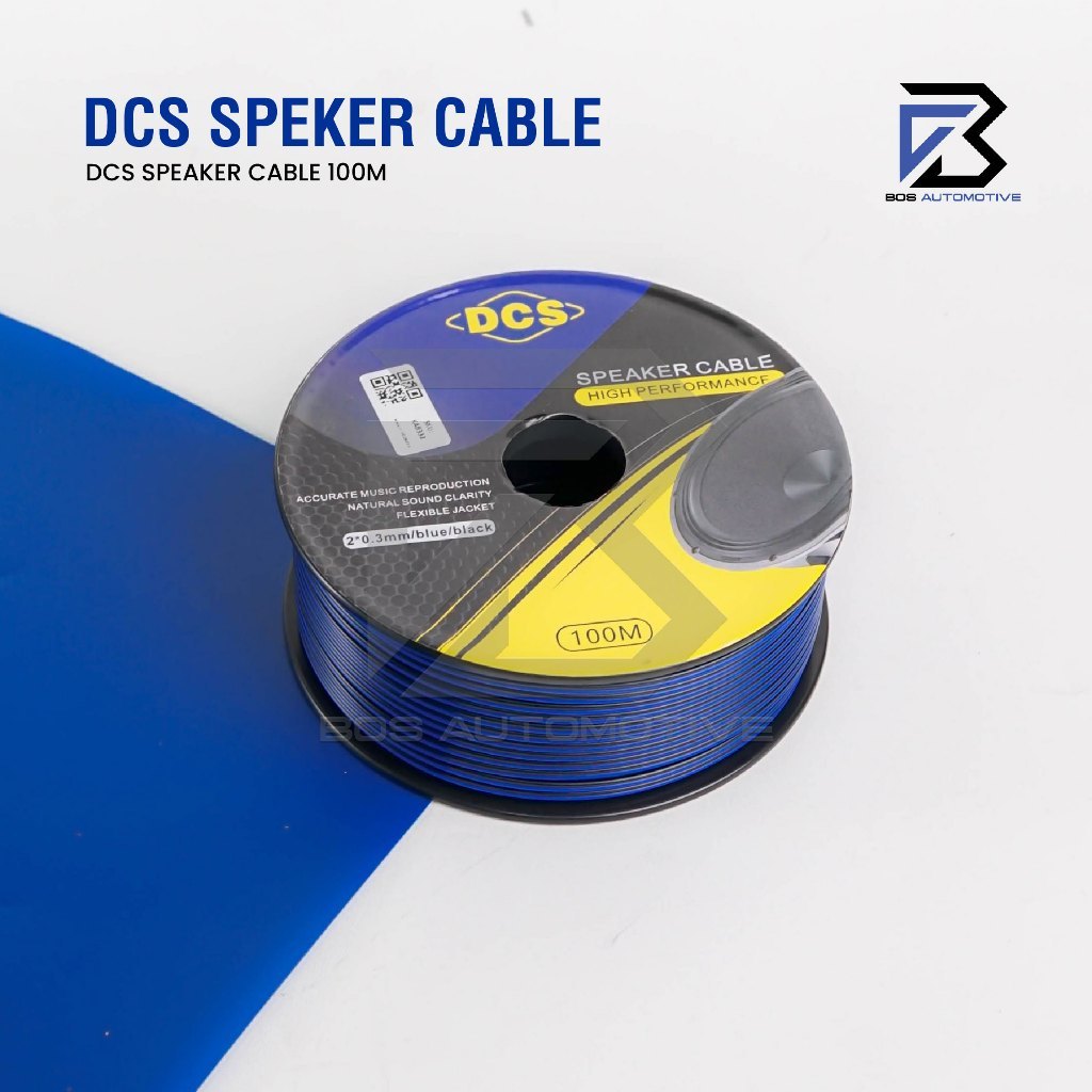 [DCS] Kabel Speaker / Kabel Tweeter / Kabel Audio Mobil 2x12 Biru Hitam 100m Serabut Tembaga (BOBIN) - foto-produk-1