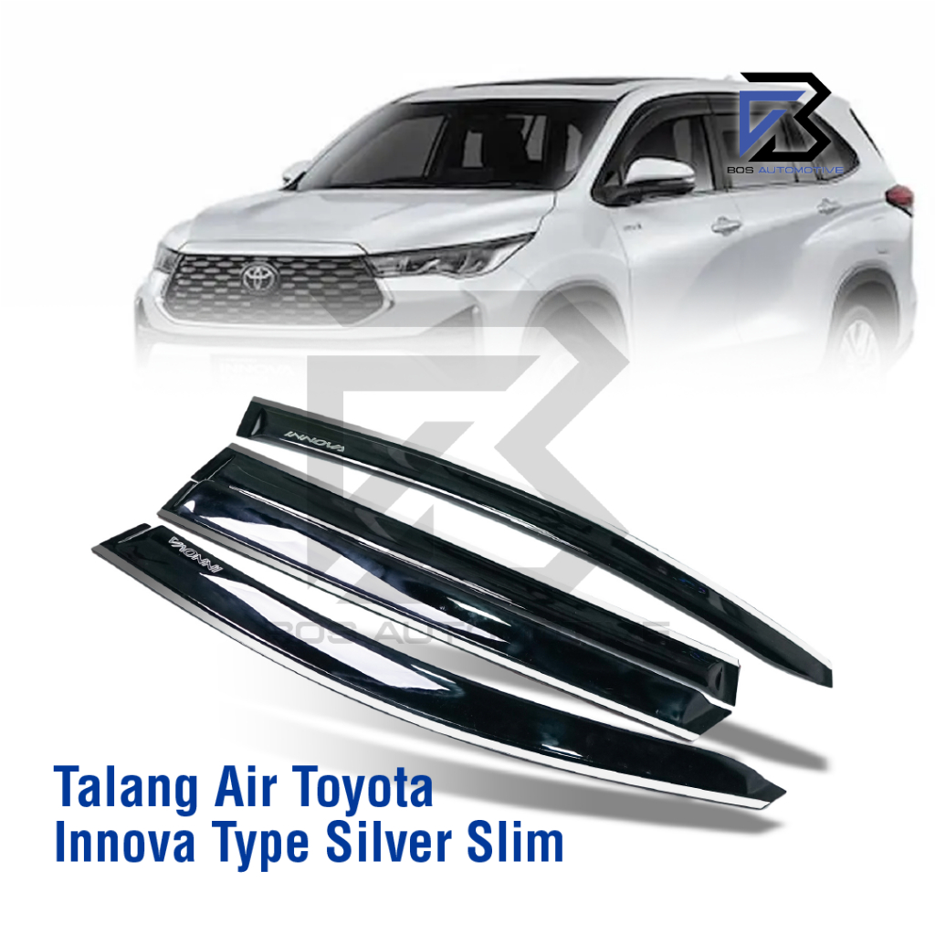 Talang Air Pintu List Silver Mobil Toyota Innova 2003 â€“ 2015 Model Slim 4 Pintu - foto-produk-4