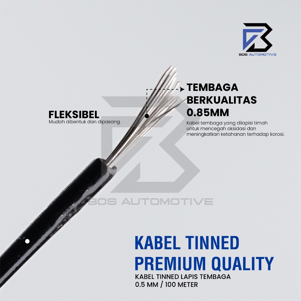 Kabel Bintik Tinned CU 0.5MM X 100M Kabel Body Serabut Lapis Timah Cable MX Mobil Motor New Premium Quality - foto-produk-1