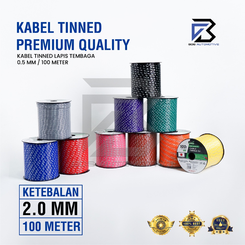Kabel Bintik Tinned CU 0.5MM X 100M Kabel Body Serabut Lapis Timah Cable MX Mobil Motor New Premium Quality