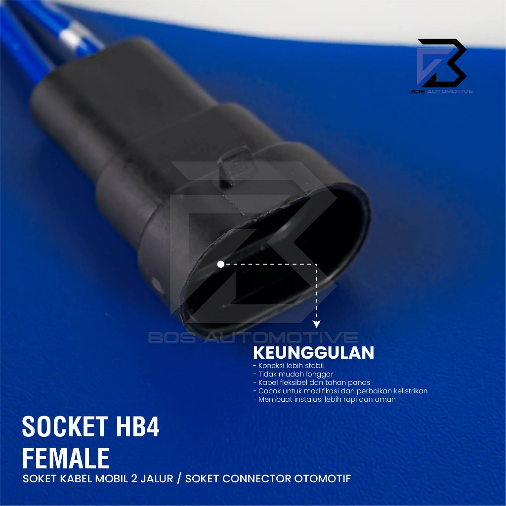 Soket Lampu Foglamp HB4 Female / Soket Lampu Kabut HB4 Cewek + Kabel Bintik - foto-produk-3