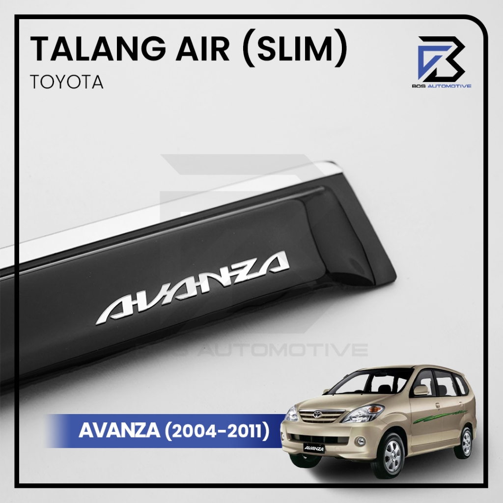 Talang Air Pintu Mobil List Silver Chrome Avanza Lama 2004 - 2011 Model Slim 4 Pintu - foto-variasi-2