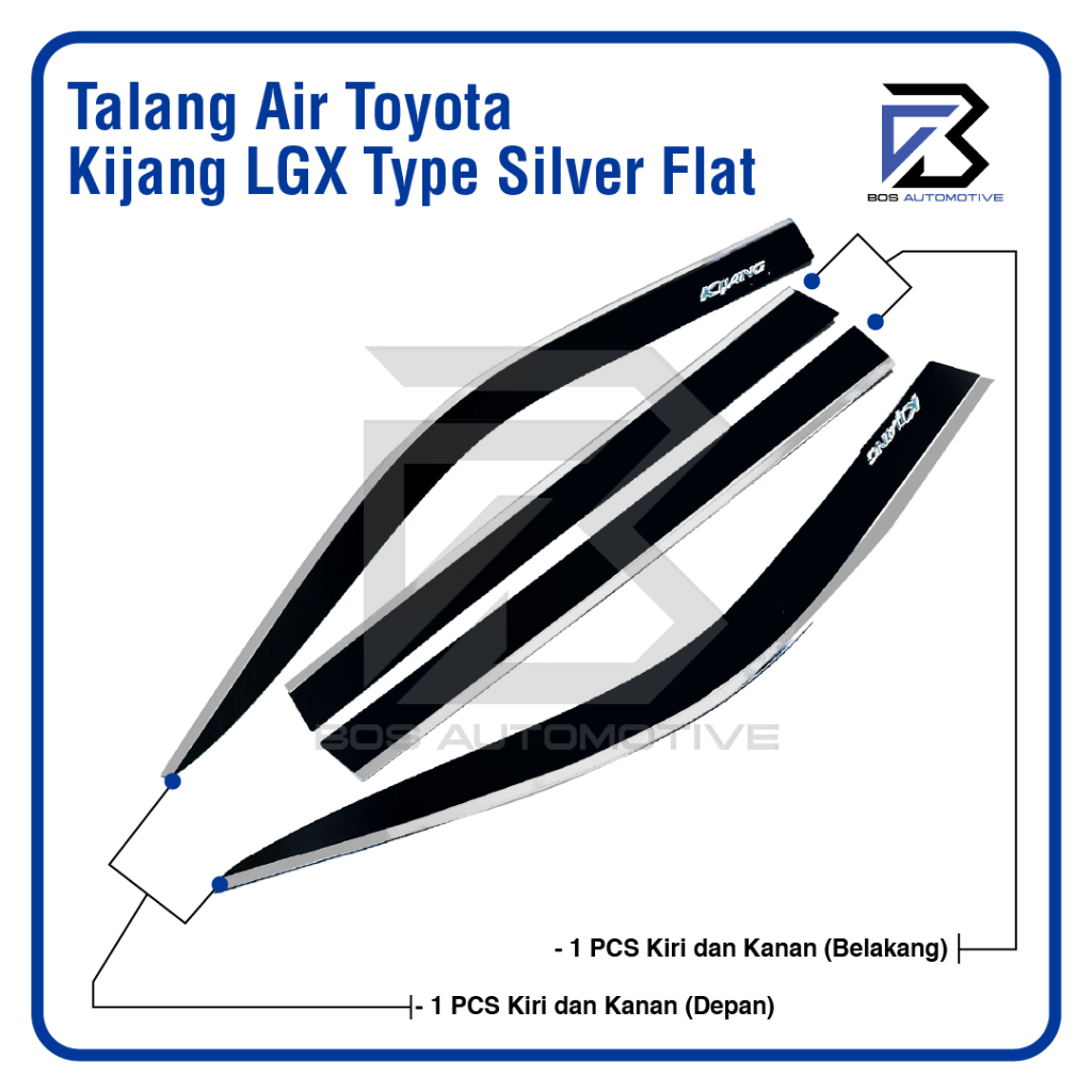 Talang Air Pintu List Silver Mobil Toyota Kijang LGX / Kapsul 1997 â€“ 2003 Model Flat 4 Pintu - foto-produk-4