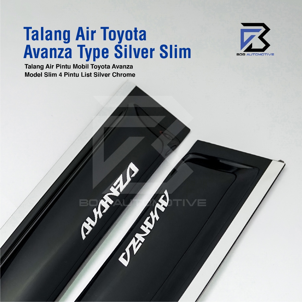 Talang Air Pintu Mobil List Silver Chrome Avanza Lama 2004 - 2011 Model Slim 4 Pintu - foto-produk-1