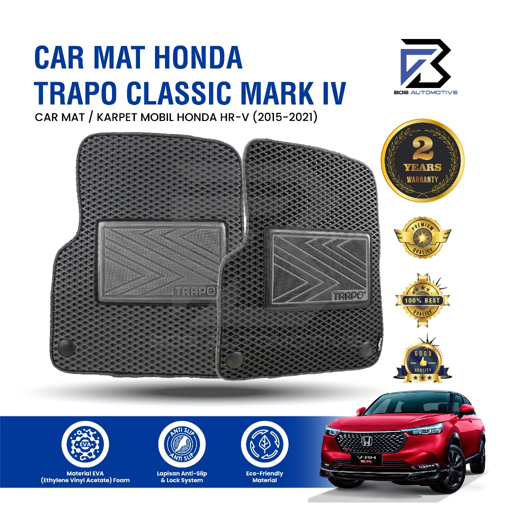 Karpet Mobil Honda HR-V (2015 - 2021) Fullset Premium Anti Slip - Car Mats Trapo Classic Mark IV Original