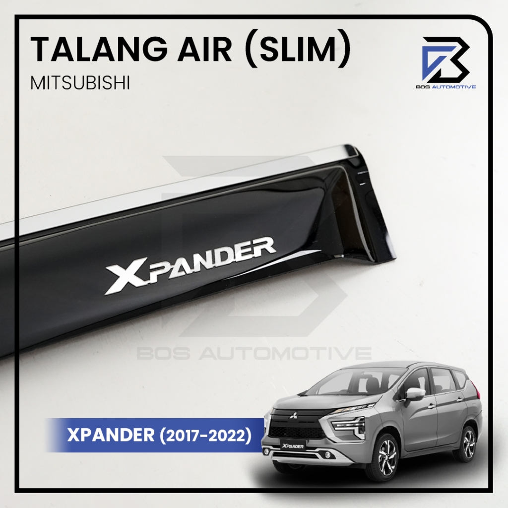 Talang Air Pintu Mobil List Silver Chrome Mitsubishi Xpander 2017 â€“ 2022 Model Slim 4 Pintu