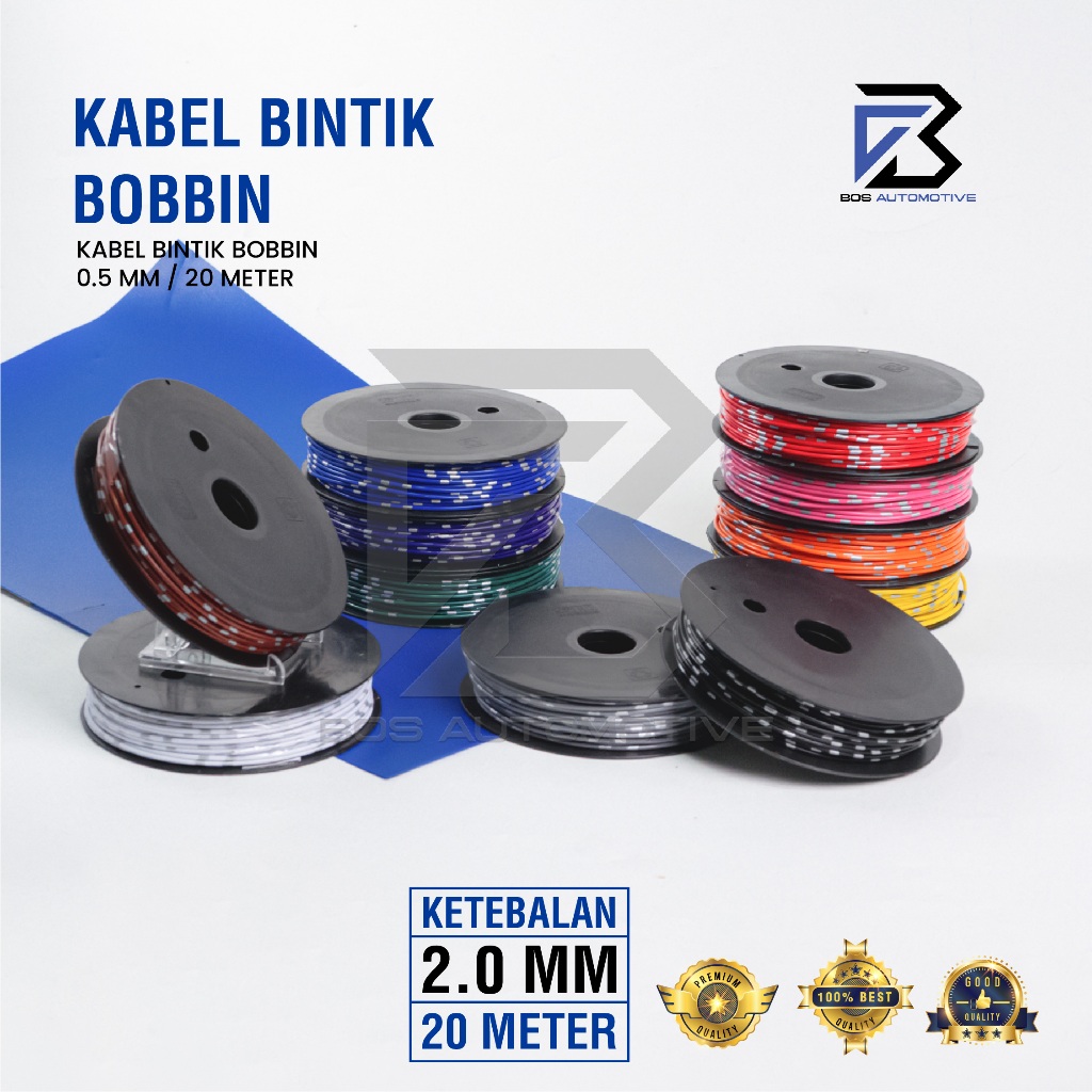 Kabel Bintik AVSS 0.5MM x 20M Kabel Otomotif Body Mobil Motor Serabut Tembaga (Bobin)