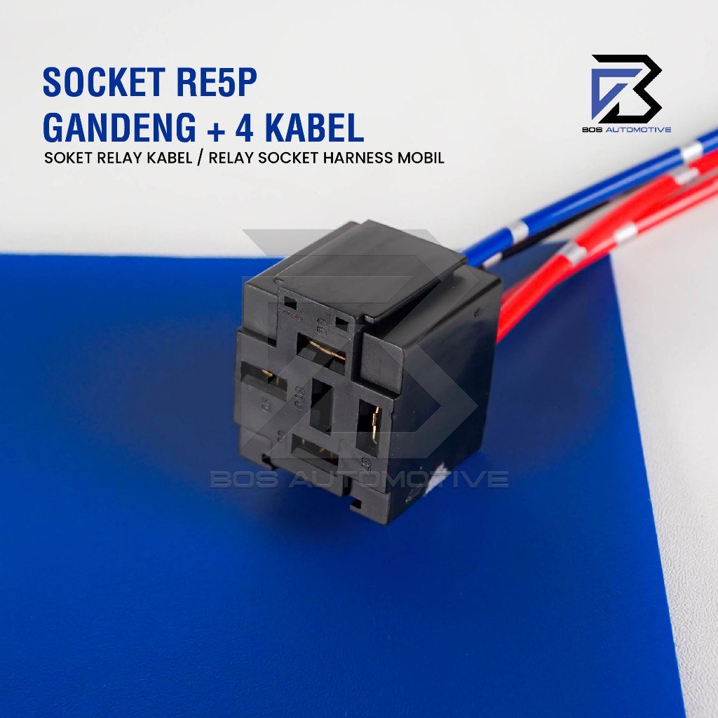 Soket Relay RE5P Gandeng / Socket Cable Relay / Rumah Relay Bangku kaki 4 pin & Kaki 5 Pin Untuk Klakson dan Lampu - foto-produk-1