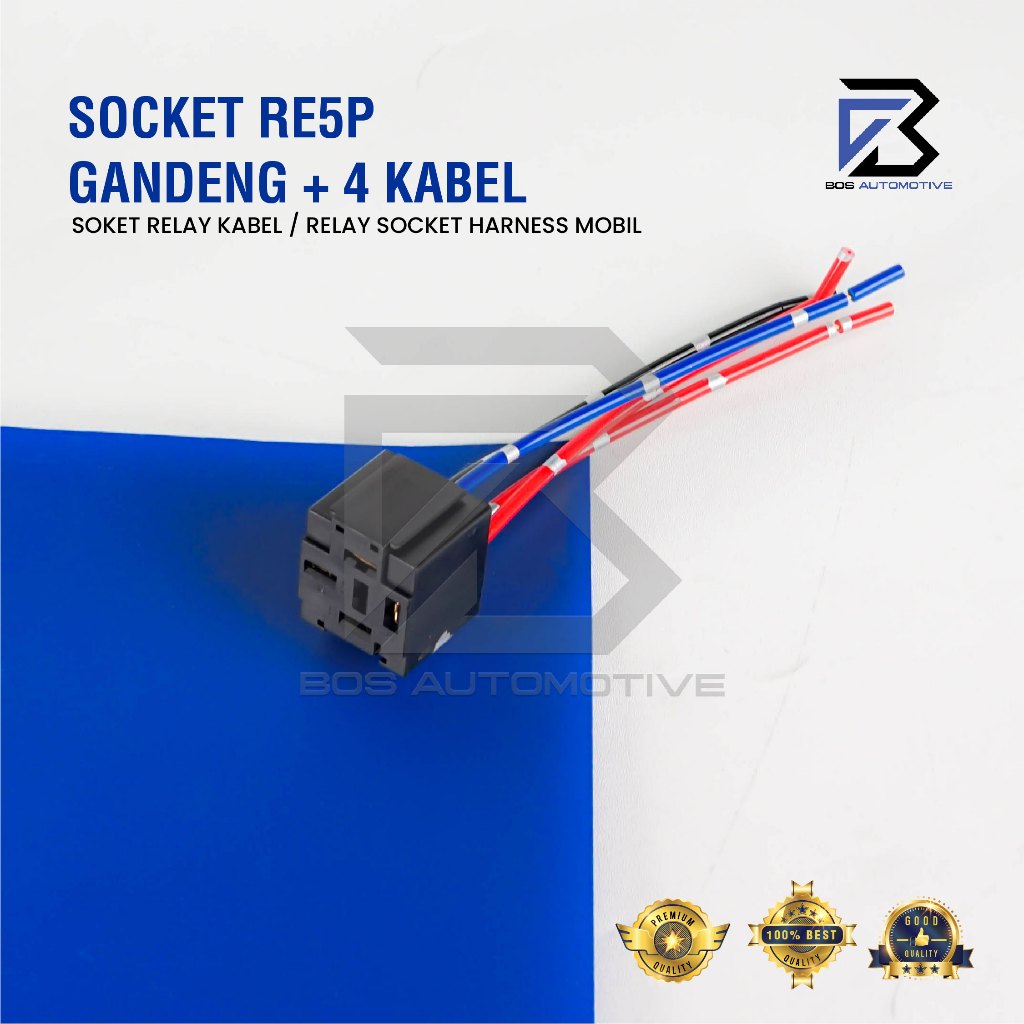 Soket Relay RE5P Gandeng / Socket Cable Relay / Rumah Relay Bangku kaki 4 pin & Kaki 5 Pin Untuk Klakson dan Lampu - foto-sampul