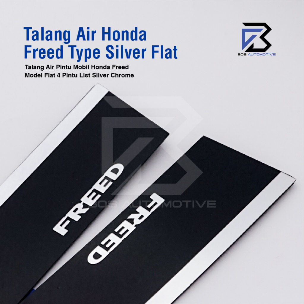 Talang Air Pintu List Silver Chrome Mobil Honda Freed Model Flat Rata 4 pintu - foto-produk-1